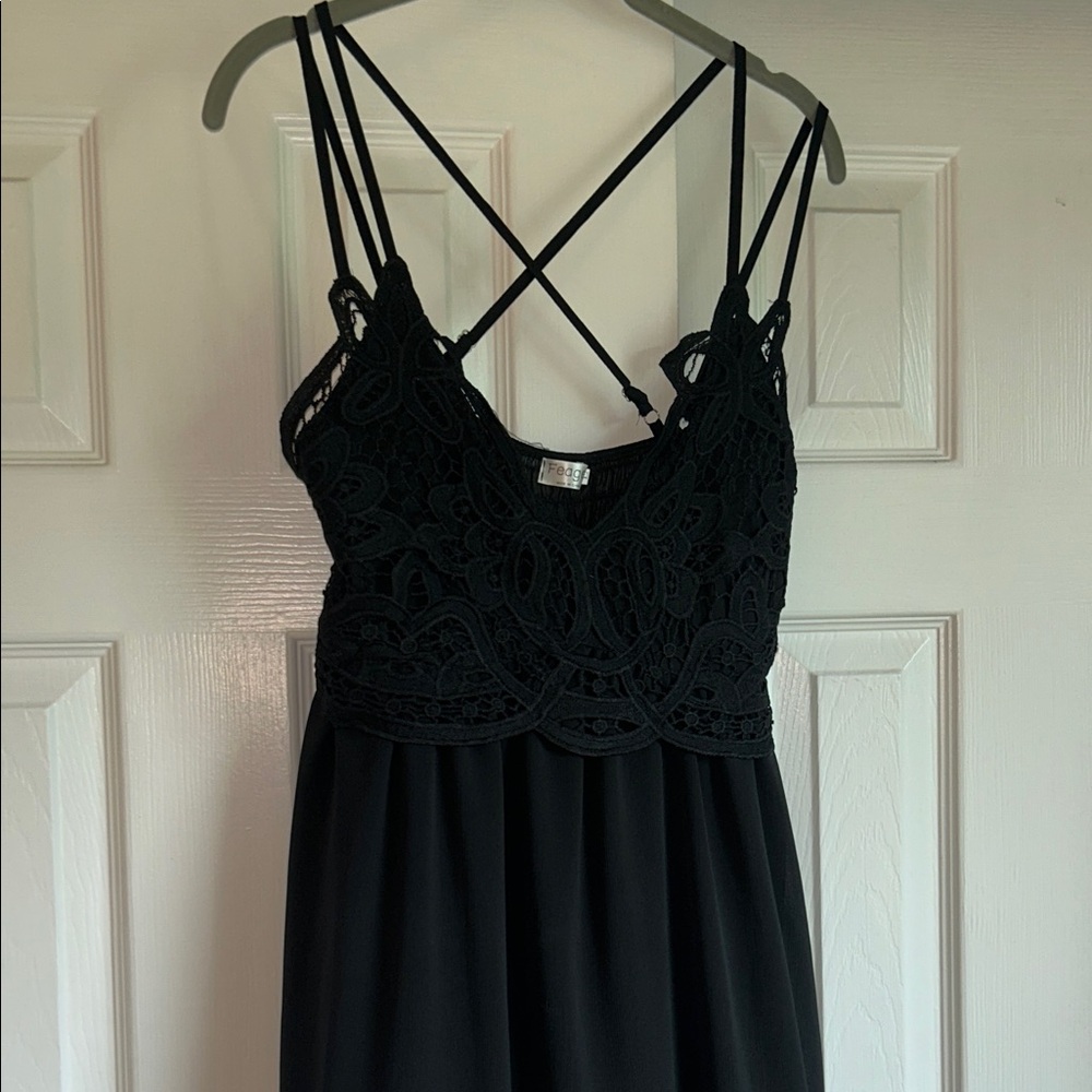Black Lace Strappy Dress